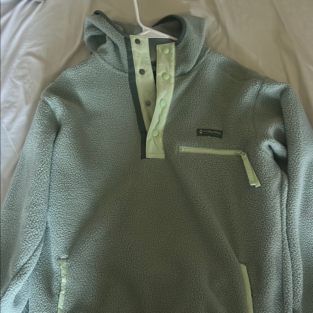 Columbia Green Zip Up Fleece Sweater